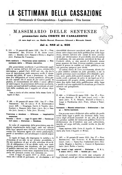 La settimana della Cassazione settimanale di giurisprudenza, legislazione, vita forense