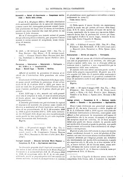 La settimana della Cassazione settimanale di giurisprudenza, legislazione, vita forense