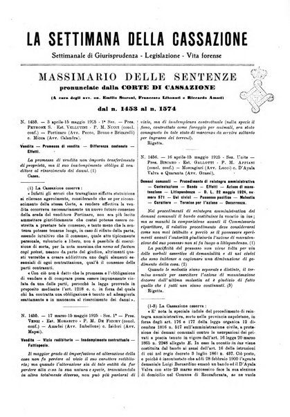 La settimana della Cassazione settimanale di giurisprudenza, legislazione, vita forense