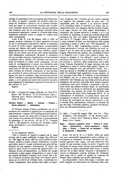 La settimana della Cassazione settimanale di giurisprudenza, legislazione, vita forense