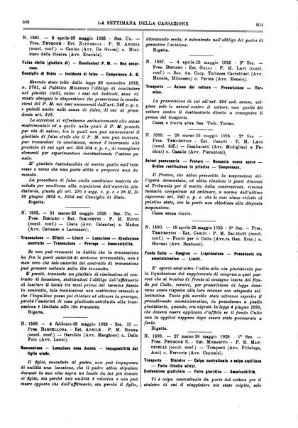 La settimana della Cassazione settimanale di giurisprudenza, legislazione, vita forense