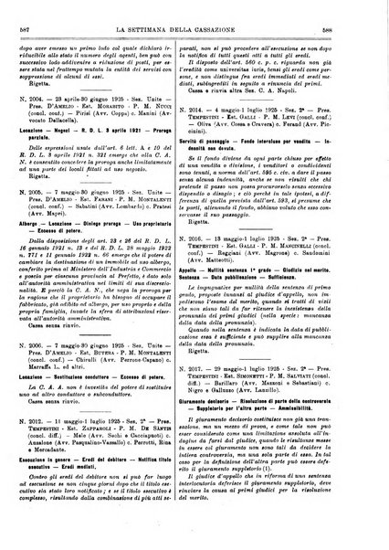 La settimana della Cassazione settimanale di giurisprudenza, legislazione, vita forense