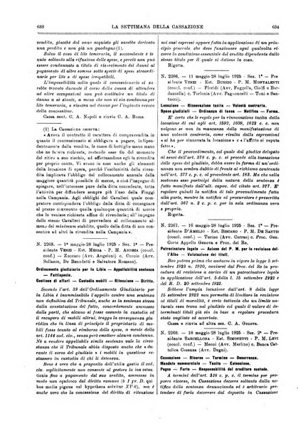 La settimana della Cassazione settimanale di giurisprudenza, legislazione, vita forense