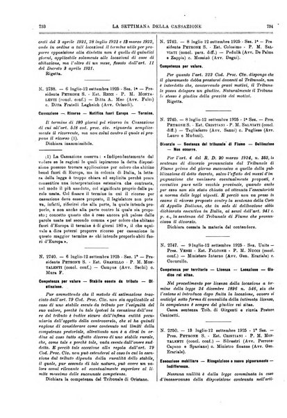 La settimana della Cassazione settimanale di giurisprudenza, legislazione, vita forense