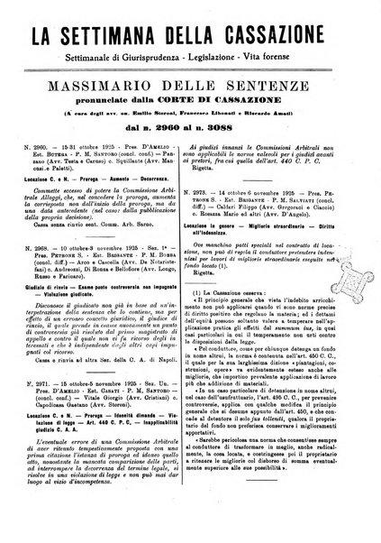 La settimana della Cassazione settimanale di giurisprudenza, legislazione, vita forense