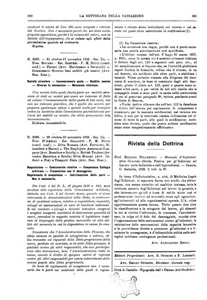 La settimana della Cassazione settimanale di giurisprudenza, legislazione, vita forense