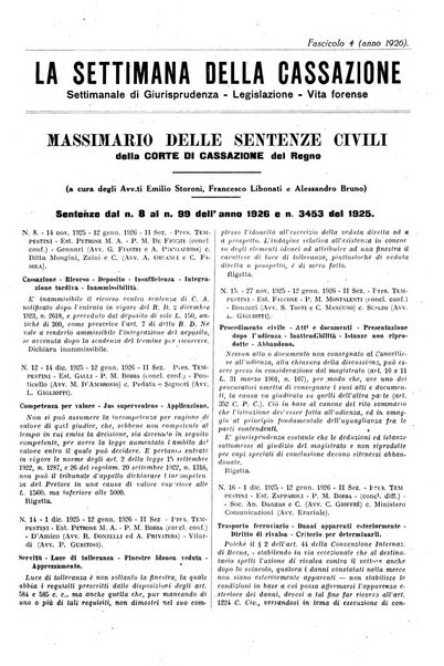 La settimana della Cassazione settimanale di giurisprudenza, legislazione, vita forense