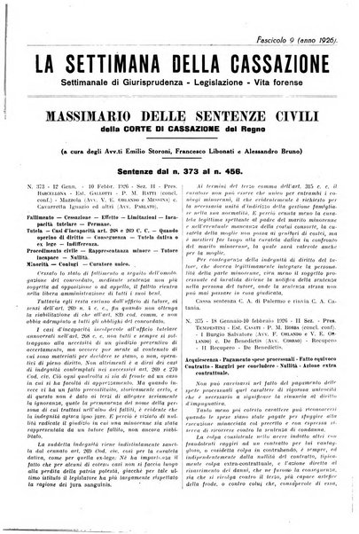 La settimana della Cassazione settimanale di giurisprudenza, legislazione, vita forense