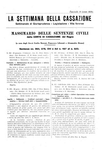 La settimana della Cassazione settimanale di giurisprudenza, legislazione, vita forense