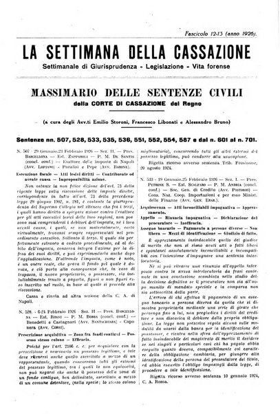 La settimana della Cassazione settimanale di giurisprudenza, legislazione, vita forense