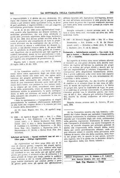 La settimana della Cassazione settimanale di giurisprudenza, legislazione, vita forense