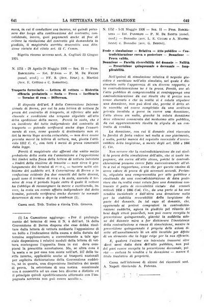 La settimana della Cassazione settimanale di giurisprudenza, legislazione, vita forense