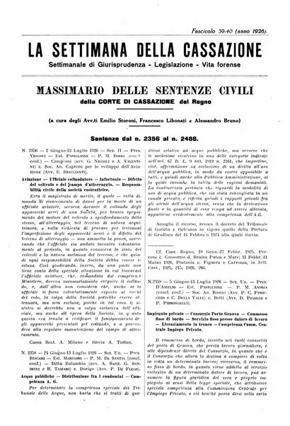 La settimana della Cassazione settimanale di giurisprudenza, legislazione, vita forense