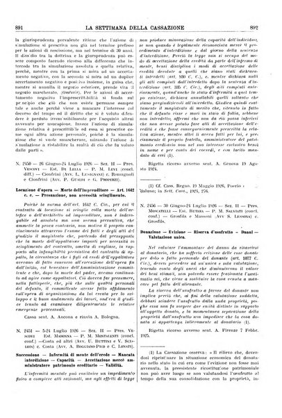 La settimana della Cassazione settimanale di giurisprudenza, legislazione, vita forense