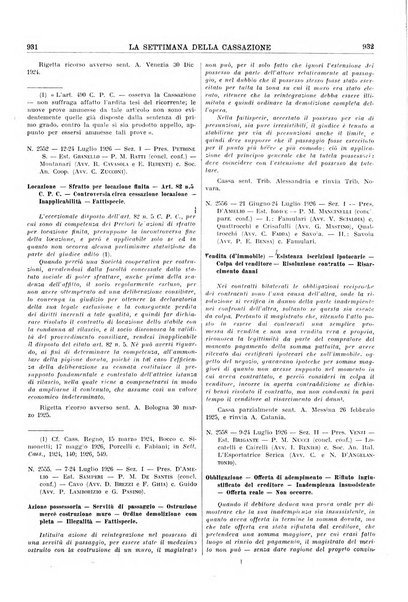 La settimana della Cassazione settimanale di giurisprudenza, legislazione, vita forense