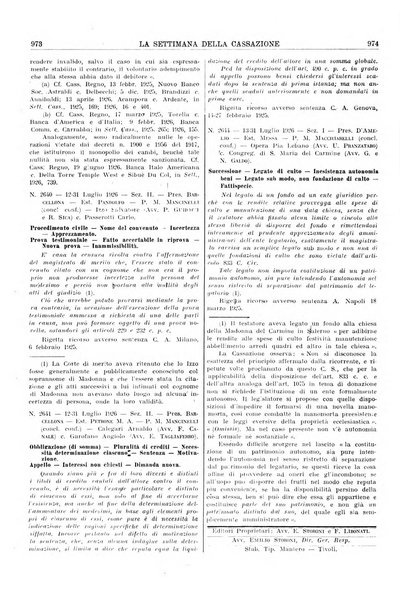 La settimana della Cassazione settimanale di giurisprudenza, legislazione, vita forense