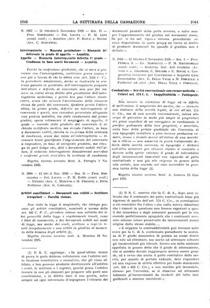 La settimana della Cassazione settimanale di giurisprudenza, legislazione, vita forense