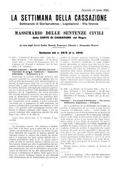 La settimana della Cassazione settimanale di giurisprudenza, legislazione, vita forense