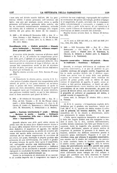 La settimana della Cassazione settimanale di giurisprudenza, legislazione, vita forense