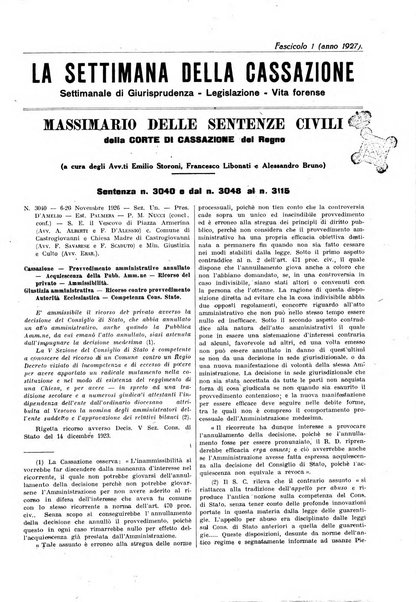 La settimana della Cassazione settimanale di giurisprudenza, legislazione, vita forense