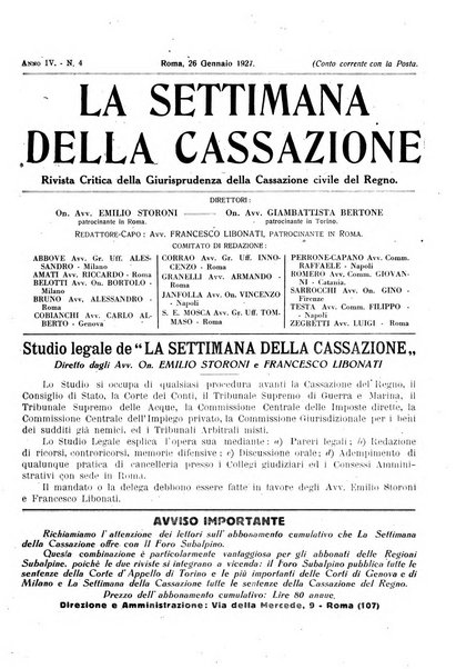 La settimana della Cassazione settimanale di giurisprudenza, legislazione, vita forense