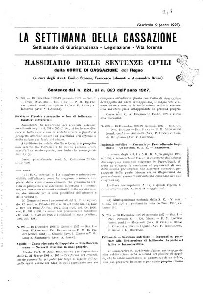 La settimana della Cassazione settimanale di giurisprudenza, legislazione, vita forense