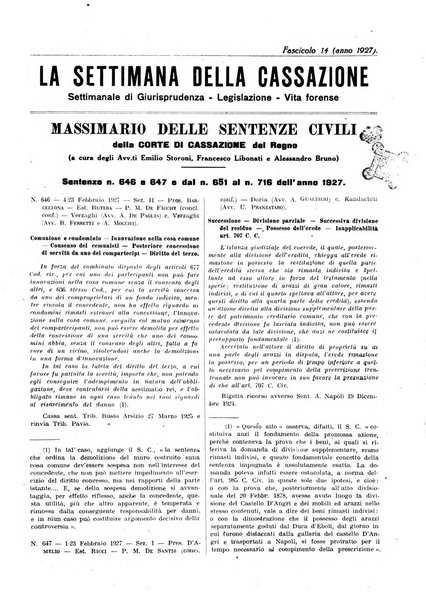 La settimana della Cassazione settimanale di giurisprudenza, legislazione, vita forense