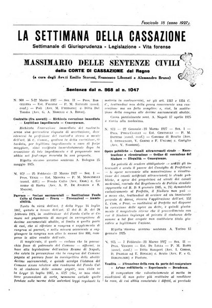 La settimana della Cassazione settimanale di giurisprudenza, legislazione, vita forense