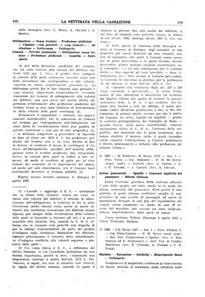 La settimana della Cassazione settimanale di giurisprudenza, legislazione, vita forense