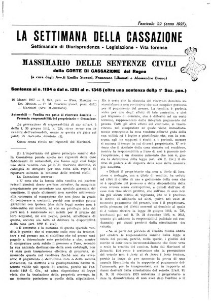 La settimana della Cassazione settimanale di giurisprudenza, legislazione, vita forense