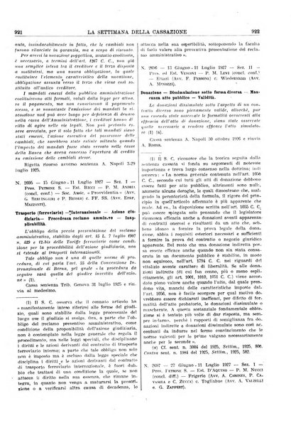 La settimana della Cassazione settimanale di giurisprudenza, legislazione, vita forense