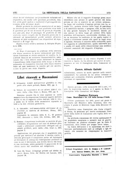 La settimana della Cassazione settimanale di giurisprudenza, legislazione, vita forense