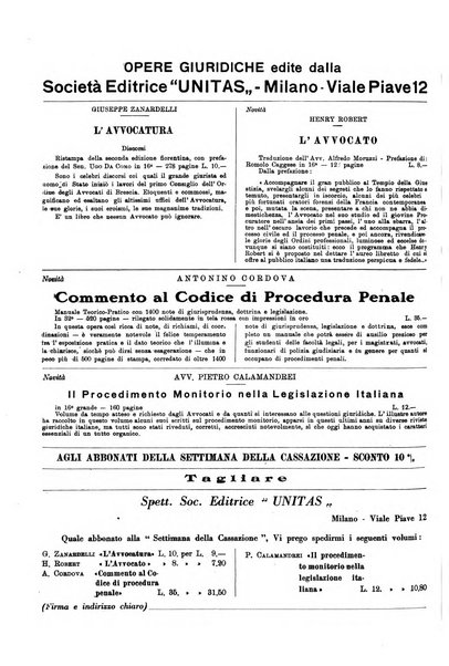 La settimana della Cassazione settimanale di giurisprudenza, legislazione, vita forense