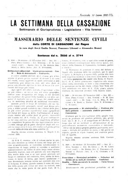 La settimana della Cassazione settimanale di giurisprudenza, legislazione, vita forense