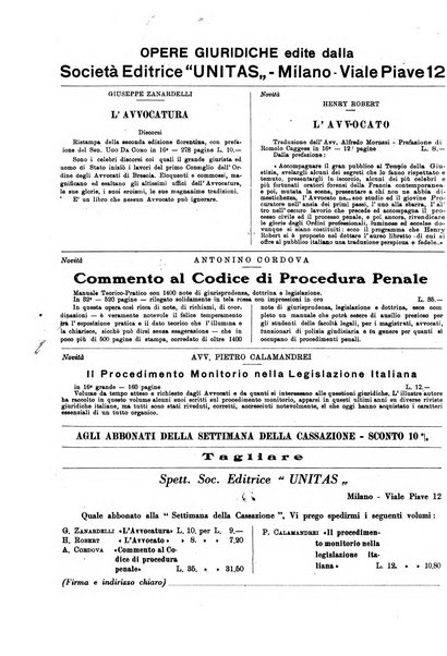 La settimana della Cassazione settimanale di giurisprudenza, legislazione, vita forense