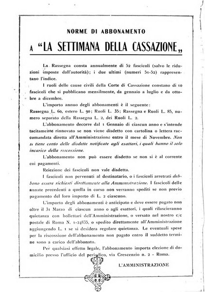 La settimana della Cassazione settimanale di giurisprudenza, legislazione, vita forense