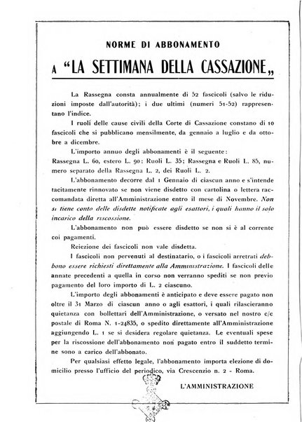 La settimana della Cassazione settimanale di giurisprudenza, legislazione, vita forense