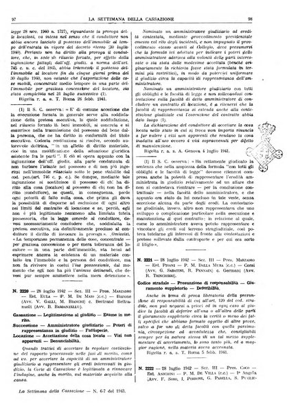 La settimana della Cassazione settimanale di giurisprudenza, legislazione, vita forense