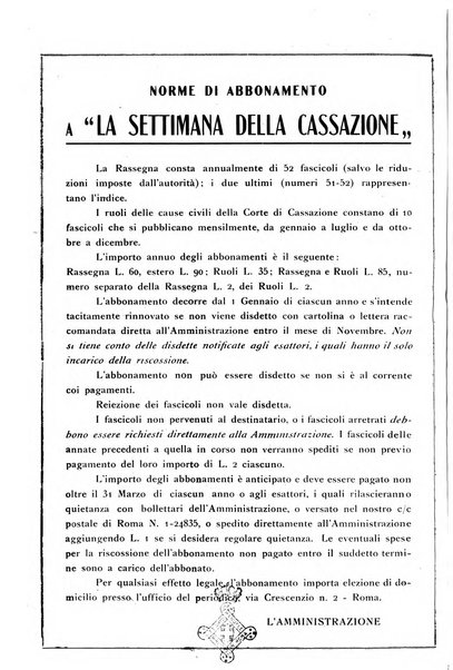 La settimana della Cassazione settimanale di giurisprudenza, legislazione, vita forense