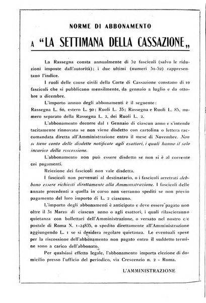 La settimana della Cassazione settimanale di giurisprudenza, legislazione, vita forense