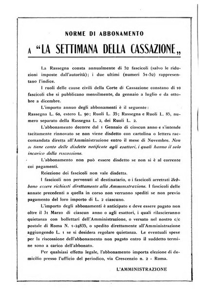 La settimana della Cassazione settimanale di giurisprudenza, legislazione, vita forense