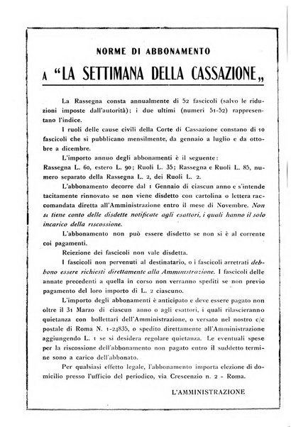 La settimana della Cassazione settimanale di giurisprudenza, legislazione, vita forense