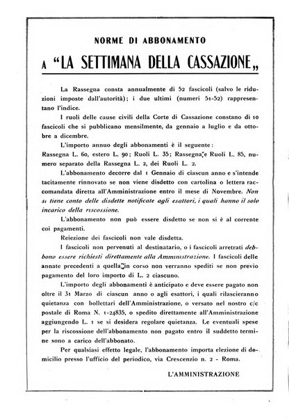 La settimana della Cassazione settimanale di giurisprudenza, legislazione, vita forense