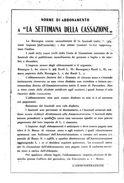 La settimana della Cassazione settimanale di giurisprudenza, legislazione, vita forense