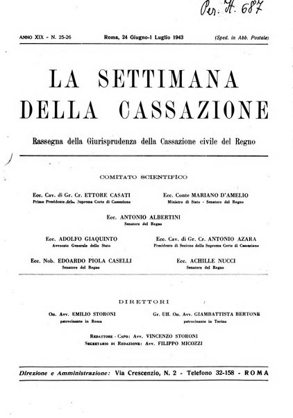 La settimana della Cassazione settimanale di giurisprudenza, legislazione, vita forense