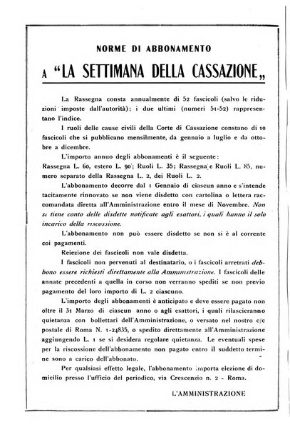 La settimana della Cassazione settimanale di giurisprudenza, legislazione, vita forense