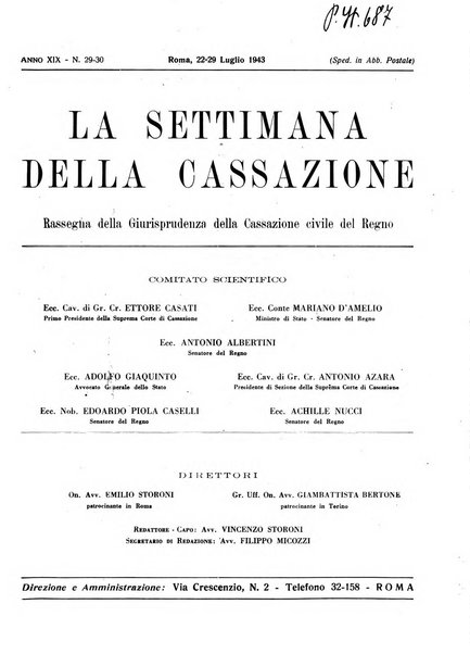 La settimana della Cassazione settimanale di giurisprudenza, legislazione, vita forense