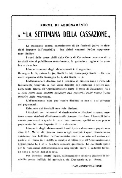 La settimana della Cassazione settimanale di giurisprudenza, legislazione, vita forense