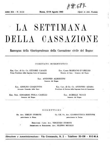 La settimana della Cassazione settimanale di giurisprudenza, legislazione, vita forense