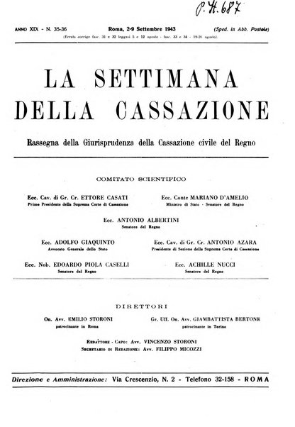 La settimana della Cassazione settimanale di giurisprudenza, legislazione, vita forense